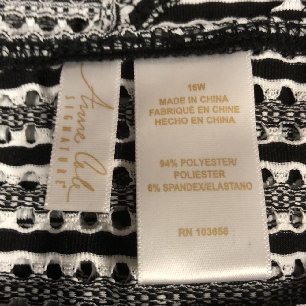 Anne Cole black and white mesh coverup - Picture 7 of 10